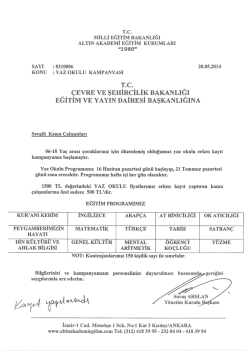 Yaz Okulu Kamyanyası