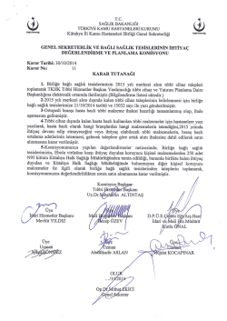ihtiya&ccedil; değerlendirme ve planlama komisyon karar tutanağı 30/10
