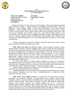 Eyl&uuml;l 2014 Meclis Tutanak &Ouml;zetleri