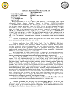 Haziran 2014 Meclis Tutanak &Ouml;zetleri