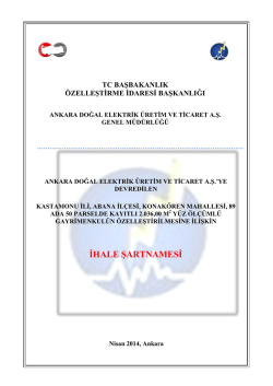 ihale şartları belgesi - Ankara Doğal Elektrik &Uuml;retim ve Ticaret A.Ş.