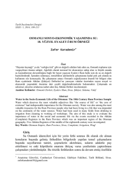 18. Yüzyıl Eyalet-i Rum Örneği