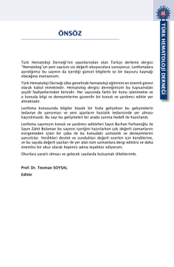 &Ouml;NS&Ouml;Z - T&uuml;rk Hematoloji Derneği