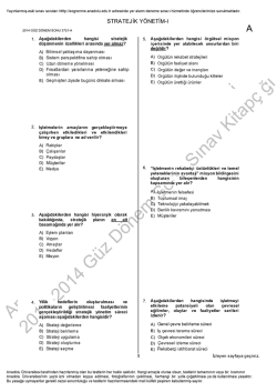 AÖF Stratejik Yönetim 1 | 2014 Dönem Sonu İNDİR