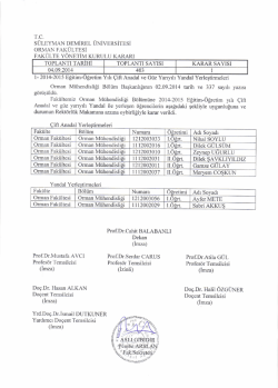 2014-2015 Eğitim-&Ouml;ğretim Yılı &Ccedil;ift Anadal ve G&uuml;z Yarıyılı Yandal