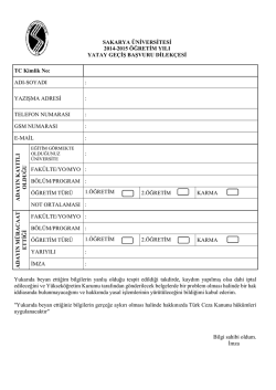 Başvuru formu - Sakarya &Uuml;niversitesi