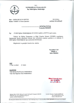 İl&ccedil;e Milli Eğitim M&uuml;d&uuml;rl&uuml;ğ&uuml; Yazısı - mersin