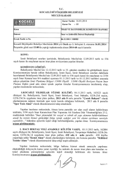 T.c. KOCAELİ B&Uuml;Y&Uuml;KŞEHİR BELEDİYESİ MECLİS KABARİ