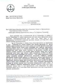 Duyuru - Sinop İl Milli Eğitim M&uuml;d&uuml;rl&uuml;ğ&uuml;