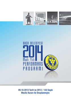 Buca Belediyesi 2014 Mali Yılı Performans Programı