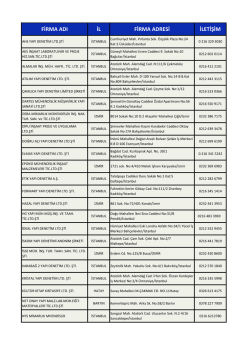 Anlaşmalı firma listesi