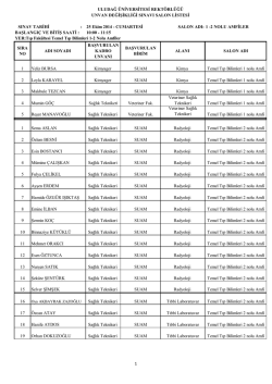 25 Ekim 2014 - CUMARTESİ SALON ADI: 1