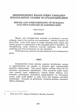 Depremlerden Hasar G&ouml;ren Yapıların Kolonlarının Onanın ve