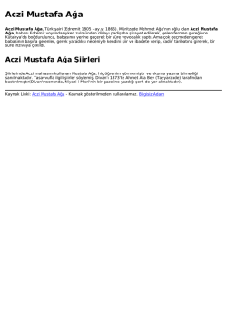Aczi Mustafa Ağa Şiirleri