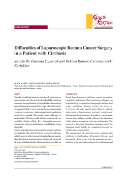 Diffuculties of Laparoscopic Rectum Cancer Surgery in a Patient