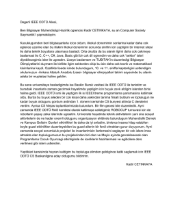 Degerli IEEE ODT&Uuml; Ailesi, Ben Bilgisayar Muhendisligi Hazirlik