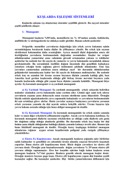 KUŞLARDA EŞLEŞME SĐSTEMLERĐ