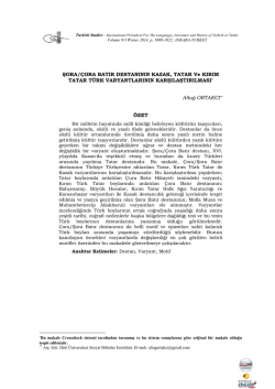 Şora/&Ccedil;ora Batır Destanının Kazak, Tatar ve Kırım