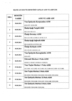 ASM VE AHB ADI 1 Van Ipekyolu Karpuzalan ASM Özalp Dorutay