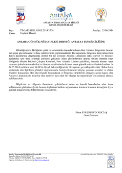 Antalya Limanı - Ankara G&uuml;mr&uuml;k M&uuml;şavirleri Derneği