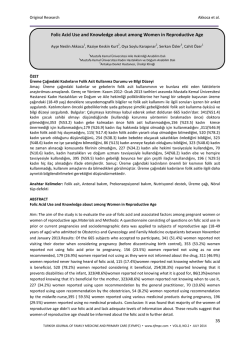 Folic Acid Use and Knowledge about among Women in