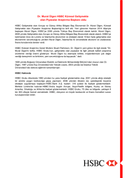 Dr. Murat &Uuml;lgen HSBC K&uuml;resel Gelişmekte olan Piyasalar Araştırma