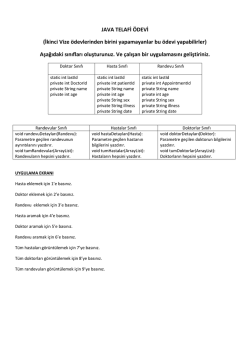 JAVA TELAFİ &Ouml;DEVİ (İkinci Vize &ouml;devlerinden birini yapamayanlar