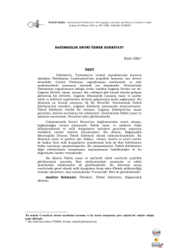 Bağımsızlık Devri Özbek Edebiyatı