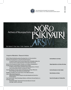Cilt / Volume 51 Sayı / Issue 3 Eyl&uuml;l / September 2014 Araştırma