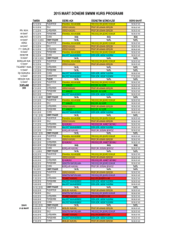 2015 mart d&ouml;nemi smmm kurs programı