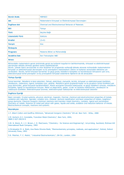 Dersin Kodu MBM603 Adı Malzemelerin Kimyasal ve