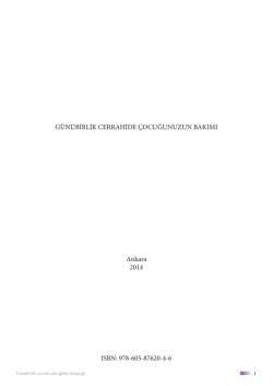 G&Uuml;N&Uuml;BİRLİK CERRAHİDE &Ccedil;OCUĞUNUZUN BAKIMI Ankara 2014