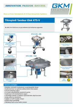 Titreşimli Tambur Elek KTS-V