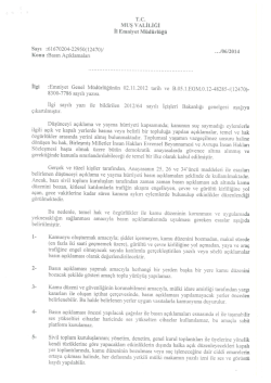 T.C.. _ v _ _ MUŞ VALILIGI Il Emniyet M&uuml;d&uuml;rl&uuml;ğ&uuml; Sayı :61670204