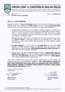 genelge no 071 - Ankara Ve Esnaf Sanatkarları Odaları Birliği
