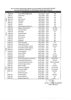 ARTviN çorıul-i üNivERsiTEsi oRıvıAN FAKÜLTESİ oRMAN