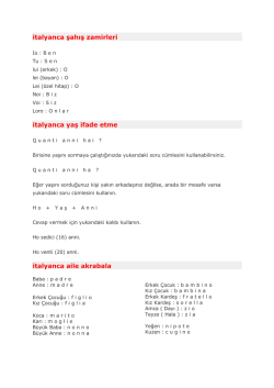 italyanca şahış zamirleri italyanca yaş ifade etme