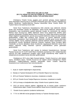 2014 Olağan Genel Kurul İlanı 27.03.2014
