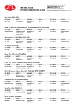 DİTİB GENEL MERKEZ HİZMET BİRİMLERİNE AİT İLETİŞİM