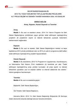 TOPLULAŞTIRILMIŞ PROJELERE AİT ALT PROJE SEÇİMİ VE
