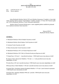 Mart 2014 Tarihli Meclis G&uuml;ndemi