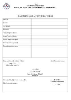 idari personele ait izin talep formu
