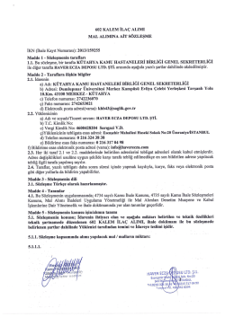 haver ecza - K&uuml;tahya İli Kamu Hastaneleri Birliği Genel Sekreterliği