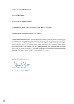 Scania Finans - İnceleme Hakkı İlan Dilek&ccedil;esi