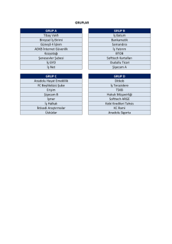 GRUPLAR GRUP A GRUP B Tibaş Vakfı İş Batum Bireysel İş Birimi