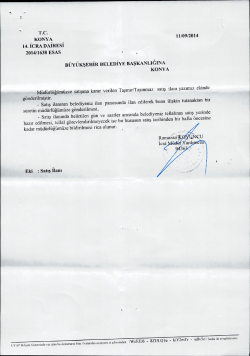 TC KONYA 14. İCRA DAİRESİ 2014f1638 ESAS