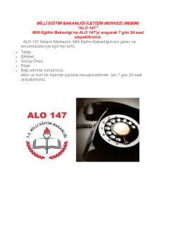 ALO 147 - Milli Eğitim Bakanlığı