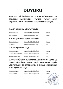 2014-2015 eğitim-&ouml;ğretim yılında M&uuml;hendislik ve Teknoloji Fak&uuml;ltesi