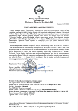 Abunaim Juma Kibari - Aksaray &Uuml;niversitesi Dış İlişkiler