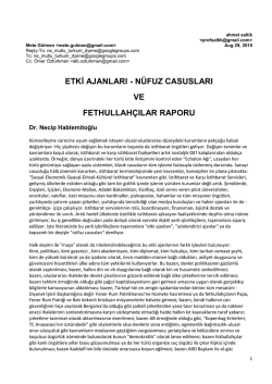 etki ajanları - n&uuml;fuz casusları ve fethullah&ccedil;ılar raporu
